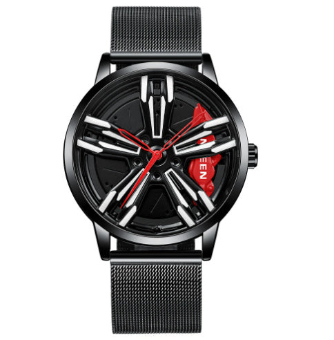Locomotive Watch Men's Wheel Three-dimensional Hollow Car
